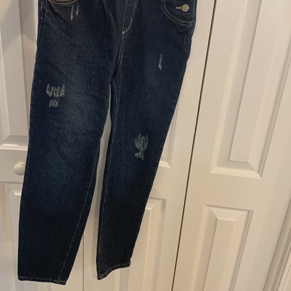 Jordache Girls Distressed Denim Overalls size medium 7/8 - Picture 6 of 8